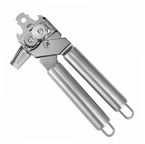 Abrelatas Multifunción de Acero Inoxidable, Plata, Manual