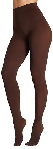Seidiva Collant Donna Colorati 80 Denari Opachi a Vita Alta, Calze Collant Morbidi Coprenti e Confortevoli, Oltre 30 Colori, Marrone S-M