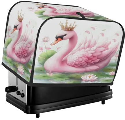 4 Slice Toaster Cover Watercolor Swan Pink Lotus Small Appliance Toaster Dust Cover Kitchen Gifts