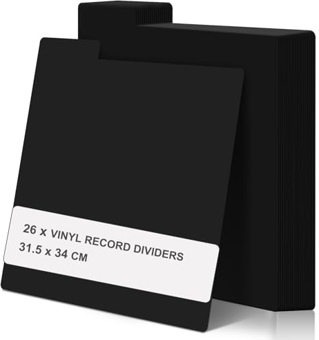 26 pièces de séparateurs pour disques vinyles, séparateurs de disques en plastique de 31,5x34 cm avec onglets, organisateurs LP réutilisables pour album vinyle vierge DIY pour l’organisation de LP 33