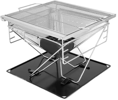 Compatible For 3Height Adjustable Folding BBQ Grill Thickening Stainless Steel Fire Table Multifunctional Park Picnic Insulation Campfire Stand