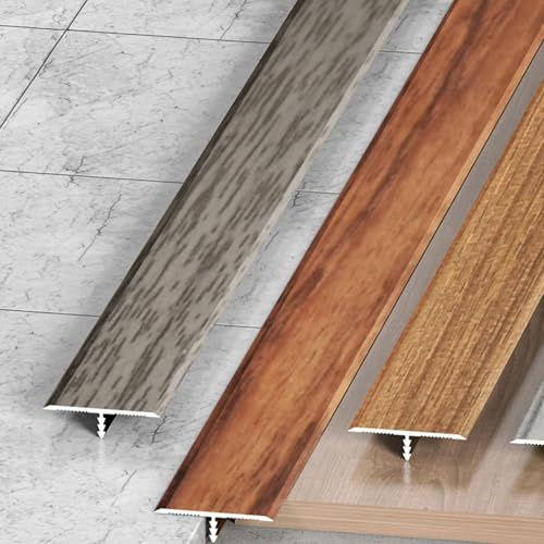 T-Form-Bodenübergangsleisten Aus Aluminium Mit Holzmaserung, 3 X 90 CM Lange Türschwellenleisten, Für Laminat, Bodenteiler Zum Verbinden Von Bodenlücken(Light Walnut,3pcs*90 * 2cm)