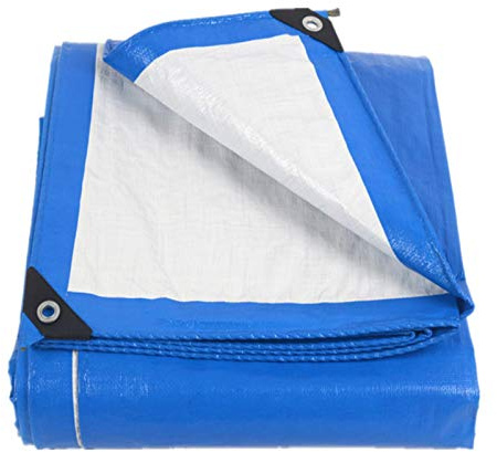 Telone impermeabile, telone blu pesante con occhielli in metallo, multiuso, 5 x 7 m, per baldacchino, tenda, barca, camper, piscina e protezione all'aperto