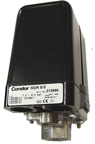 Condor Druckschalter MDR-5, 2-Position, Schwarz, Druckknopf, AUF-NEIN-EIN