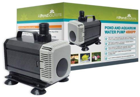 AllPondSolutions Pond Pump 4500 L/H, Fully Submersible - Garden Fish Waterfall Pump 2-4mm Solids Handling
