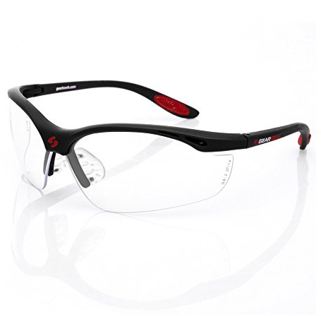 Gearbox Vision Eye Protection with Hard Case, Black Frame/Clear Lens
