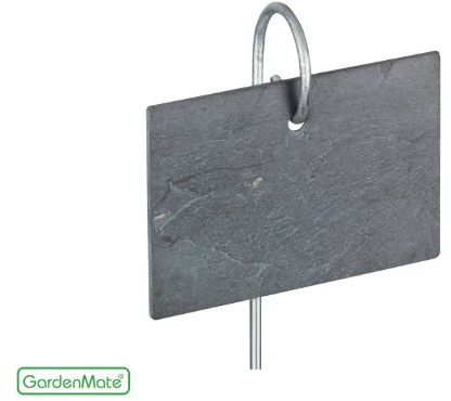 GardenMate® 10er Set Schilder aus Schiefer mit Metallstab 55cm - Stil modern