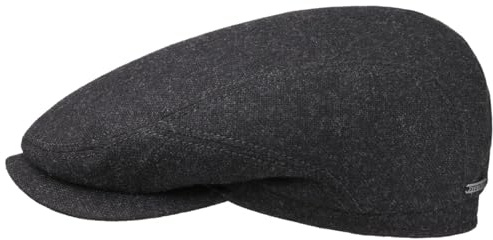 Stetson Belfast Schirmmütze Flatcap Uni einfarbig Made in EU Herren Herbst Winter