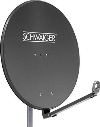 SCHWAIGER 258 antenna satellitare SAT in alluminio impianto satellitare offset antenna LNB braccio di supporto supporto antenna satellitare a palo impianto SAT 88 x 88 cm antracite