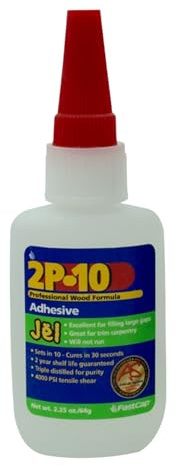 FastCap 2P-10 Professional Jel Wood Adhesive Glue - Ideal for Wood Works - All Purpose Application - 4000 PSI Tensile & Sheer - 2 oz. - 80070