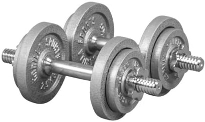 GORILLA SPORTS® hantel-set 20 kg gjutjärn med hantelstång, vikter och stjärnlås justerbara