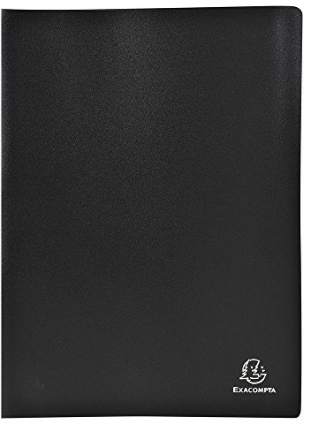 Exacompta - Réf. 8551E - 1 Protège-documents OPAK - 50 pochettes grainées antireflet - 100 vues - pour format A4 - dimensions 24 x 32 cm - couverture en polypro souple - couleur noir