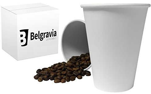 Thali Outlet - 1000 x 8oz White Paper Coffee Cups Single Wall Tea Cappuccino Hot Drinks