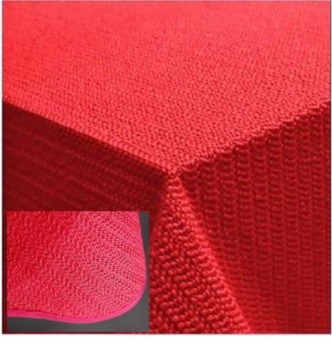Tischdecke 130x160 cm Gartendecke Rot mit Saum abwaschbar Gartentischdecke Balkon Terrasse wetterfest (Rot) Schaum