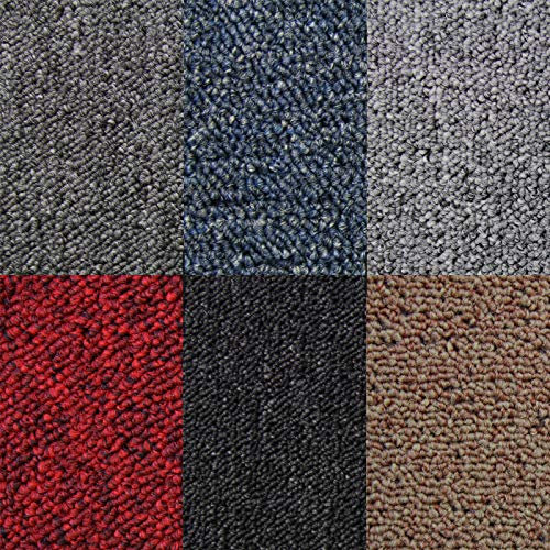 Losetas de Moqueta 20 Unidades ROJO 50x50cm| Cubre 5m² | Fácil instalación | Reemplazo individual | Uso doméstico o profesional | Resistente y lavable con lejía | Alfombra moqueta