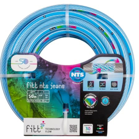 FITT NTS JEANS 5/8 (15mm) 50 m - Robuster und Flexibler Gartenschlauch für eine Intensive Nutzung