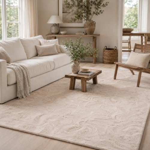 Pergamon Luxus Super Soft Fellteppich Plush Beige in 7 Größen