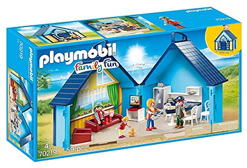 Playmobil - 70219 - Family Fun - Bungalow des Vacances au Fun Park Transportable