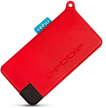 Veho Pebble Pokket micro size keyring power bank | Built in USB-C connection | 1,000mah Li-on battery | Compatible with most Android smartphones | slim design | portable | (VPP-017-PK-RD)