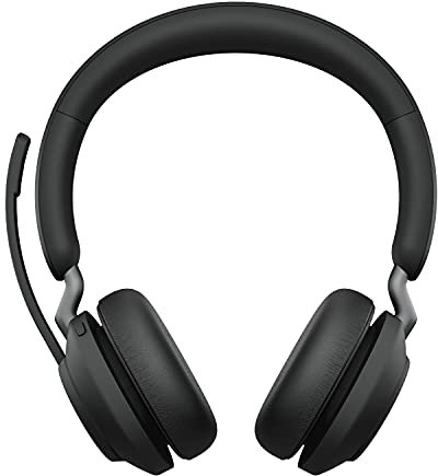 Jabra Evolve2 65 Wireless PC Headset – Noise Cancelling Microsoft Teams Certified Stereo Headphones With Long-Lasting Battery – USB-A Bluetooth Adapter – Black