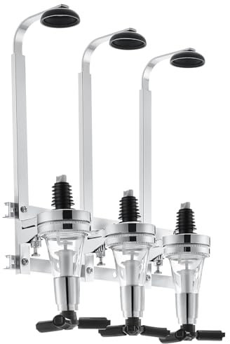 Warmiehomy 3 Bottle Stand Wall Mounted Drinks Dispenser Wine Spirits Steel Bar Butler Holder Rack Optic Dispenser for Home Bar