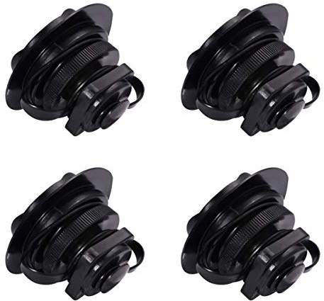 BESPORTBLE 4Pcs Pvc Air Valve for Inflatable Boats, Kayaks, Rafts, and Canoes - Anti-Leak Pump Hose Adapters in Black