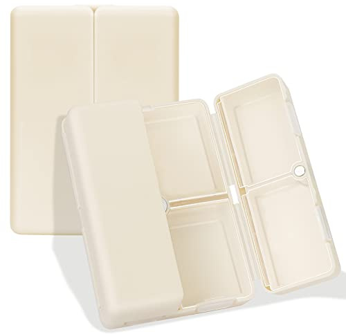FYY Daily Pill Organizer, 7 Compartments Portable Pill Case Travel Pill Organizer,[Folding Design] Pill Box for Purse Pocket to Hold Vitamins,Cod Liver Oil,Supplements and Medication-White | Easy to Use, Privacy Protection,Magnetic Foldable Daily Pill Case for Purse or Pocket to Hold Vitamins,Supplements,Medication