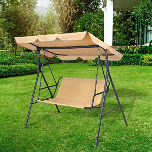 Replacement Swing Seat Cover Custom Size Made to Measure Garden Swing Seat Cover Hammock (custom size up to 160 cm width, Beige)