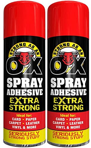 Spray Adhesive Glue Spray - High Strength Adhesive Spray for Heavy Duty Projects - 500ml Super Strong Bond for Carpet Underlay, Wood Flooring, Tiles, Leather & Fabric - Quick Action Formula Pack Of 2