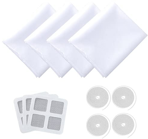 Yaclonq 4 Pack Fliegengitter Fenster, Insektenschutz Fliegengitter Fenster, Universal Mückengitter Fenster, Mücken- und Insektenschutz mit 4 selbstklebenden weißen Rollen, 130 * 150cm