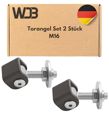 WDB Torangel Einstellbar M16 2 Stück - Torscharnier verstellbar mit verzinktem Gewinde - Torscharniere Hängescharniere