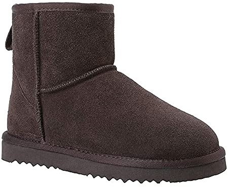 Veilante Botas de nieve para mujer, impermeables, de piel, antideslizantes, cálidas, Braun 2, 39 EU