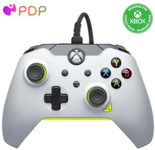 PDP Wired Controller Electric White for Xbox Series X|S, Gamepad, Wired Video Game Controller, Gaming Controller, Xbox One, Officially Licensed - Xbox Series X