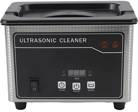 Limpiador Ultrasónico de 800ml, 40KHz Gran Capacidad Limpiador Profesional de Joyas de Acero Inoxidable con Pies de Goma Antideslizantes, Máquina Limpiadora de Piezas de 50W (EU)
