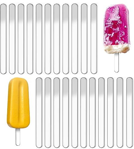 30 bastoncini in acrilico trasparente, riutilizzabili, bastoncini per gelato, stampi per torte, bastoncini per gelati fatti in casa, torte, dessert (11,4 cm)