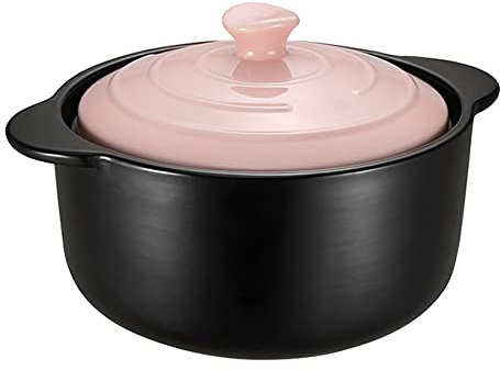 PTATT Covered Round Casserole Dish,Ceramic Casserole Dish With Lid,Lasagna Pans With Lid for Cooking,Baking Dish With Lid for Dinner,Kitchen,4 Quart Pink
