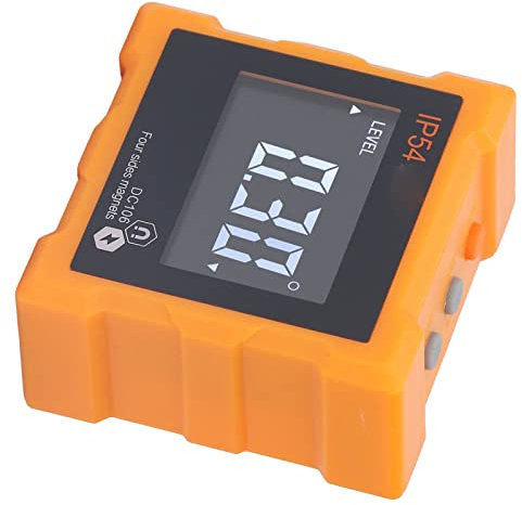 Digitaler Winkelmesser, 4 X 90°, Digitaler Winkelmesser, 4-seitig, Stark Magnetisch, IP54, LCD-Digitalanzeige, ABS, für Heimdekoration (ORANGE)