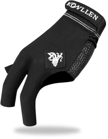 KONLLEN Billardhandschuh mit 3 Fingern, Poolhandschuh für Linke Hand, rechte Hand, langlebig, doppelt genäht, Snooker-Queue-Sporthandschuh, beliebte Größen für Damen und Herren
