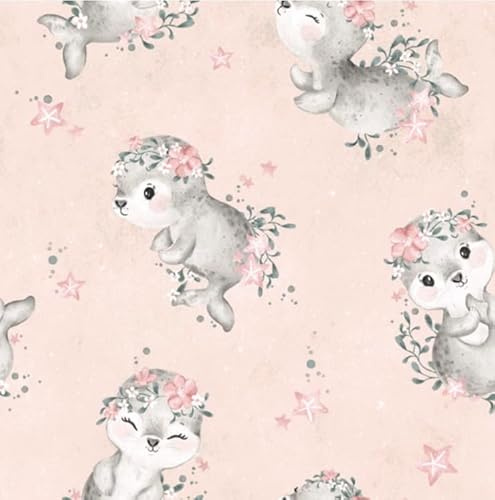 French Terry - rosa- Stoff- Meterware - Robbe