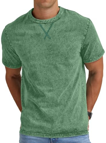 Mens Distressed T-shirts Crew Neck Short Sleeve Soft Cotton Shirts