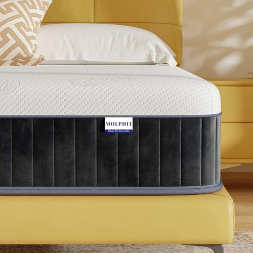 MOLPHIT Double Mattress, 10 Inch Hybrid Mattress Double with Breathable Foam and Individually Pocket Spring, Memory Foam Mattresses for Back Pain Relief, Medium Firm Mattresses in a Box, 135x190x25cm
