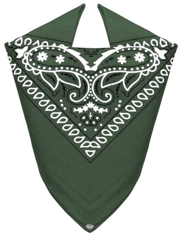 Van Der Rich ® – Bandanas av 100 % bomull huvudduk för män och kvinnor, kaki, one size