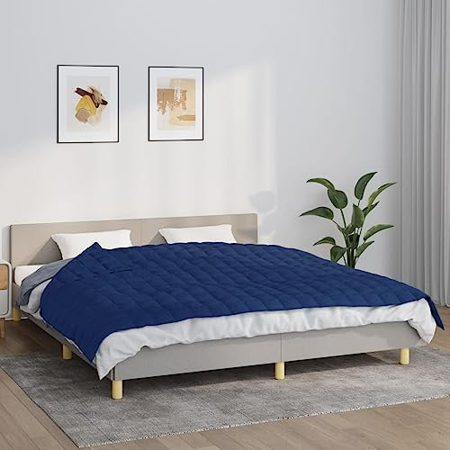 Juroupi Gewichtsdecke Weighted Blanket Schwere Decke Zum Schlafen Schwere Decke Blau 155x220 cm 11 kg Stoff