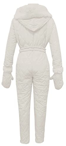AEGJEGVD Combinaison de Ski pour Femme Une Pièce Combinaison de Neige Chaude Combinaison de Ski Hiver Imperméable Veste de Snowboard Longue Combinaison de Ski Sports de Neige Capuche en Plein Air