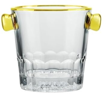 Lizhuzhuzs28 Eiseimer Personalisierte Glas-Eiskübel, Eiskübel, Haushalts-Eisweinkübel, Eiskornkübel, Champagnerkübel, Wohnzimmer, dekorative Ornamente Eiskübel Sektkühler(Gold)