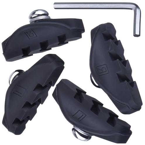 2 Pairs Road Brake Pads with Installation Tool Caliper Brake Blocks 50 mm,Black