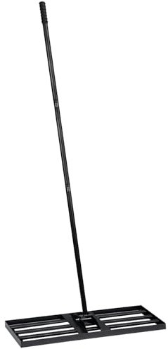 Crystals Lawn Levelling Rake - Garden Lawn Lute Levelling Rake - Heavy Duty Lawn Levelling Tool Rake - Suitable for Various Top Dressing Garden Yard, Grass Soil, Sand, Compost Leveller