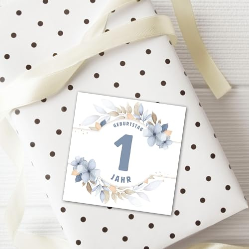 1 Jahr Kindergeburtstag - 6er Set Deko-Etiketten für kleine Geschenkideen, Wein & Sekt Flaschen - selbstklebende Aufkleber als Geburtstagsdeko für Mädchen und Jungen
