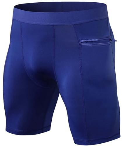 pvucpot Pantaloncini Compressione Uomo Pantaloni Corta Compressione Leggings Pantaloncini Compressi con Tasca per Cellulare