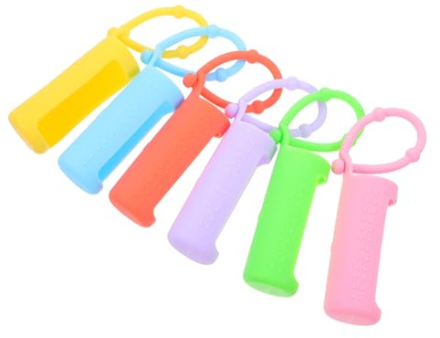 Mikinona Custodia protettiva per bottiglia a sfera da 10 ml, in silicone colorato, confezione da 6 manicotti antiscivolo per oli essenziali, accessori per il trasporto portatili e sicuri